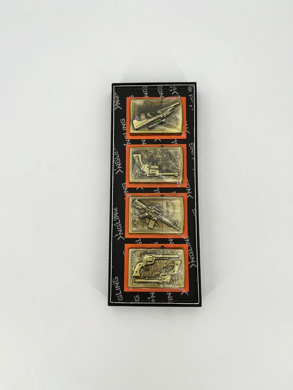 Aanstekers metaal 4pack Geweer