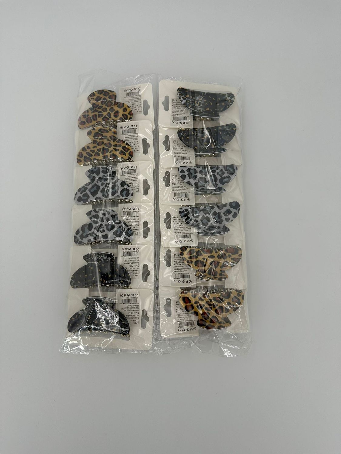 Haarclips Dierenprint 7 cm