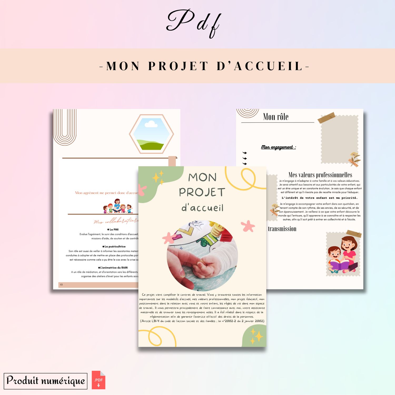 Projet d'accueil - Mise en page CANVA assistante maternelle Projet d'accueil - Mise en page CANVA assistante maternelle