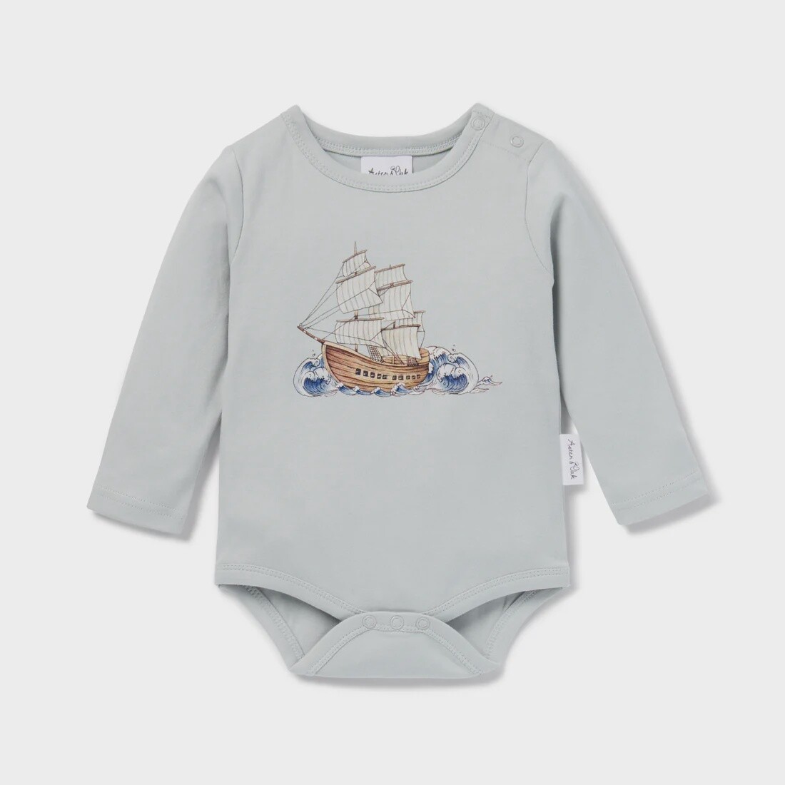 Ship Print LS bodysuit