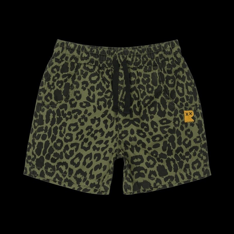 Green Leopard Shorts, Size: 2
