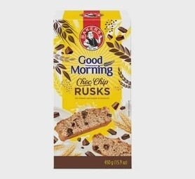 Bakers Good Morning Rusks - Choc Chip 450g