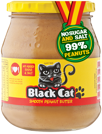 Black Cat Peanut Butter - Smooth 400g NO SUGAR OR SALT