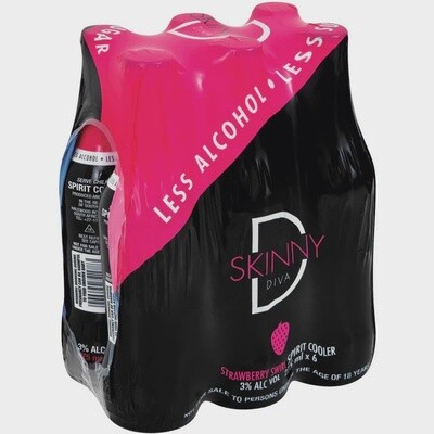Skinny Diva Strawberry Liqueur 275ml 6 pack