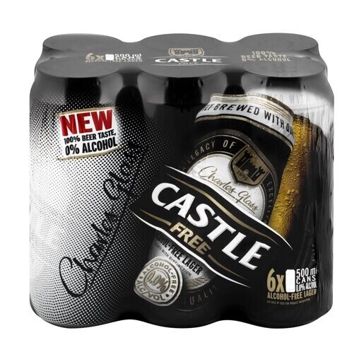 Castle Free - Non - Alcohol Free 6 Pack, Size: 500ml Cans