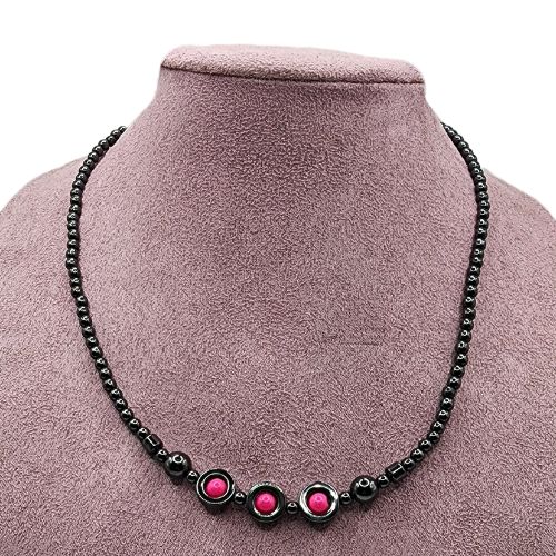 Necklace - Hematite - various styles, Colour: Pink