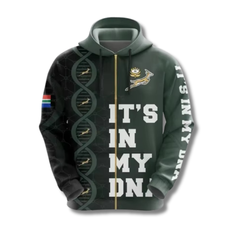 SA Rugby Supporters Zipper Hoodie - It's in my DNA