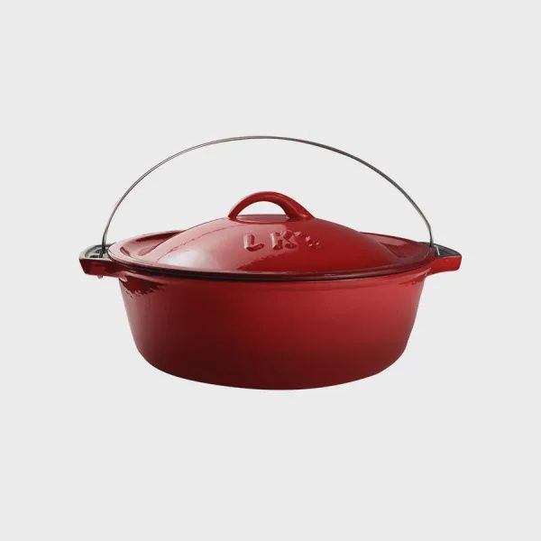LKs Bake Pot Enamel, Colours: Red, Size: #10