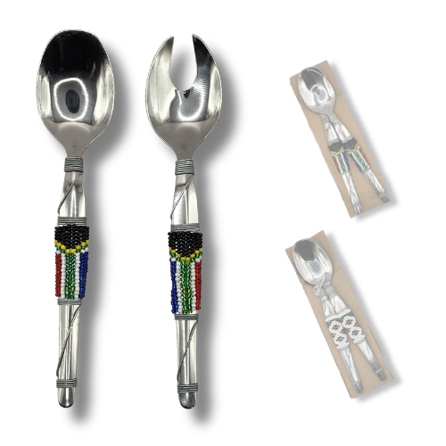 Beaded Salad Spoon Set