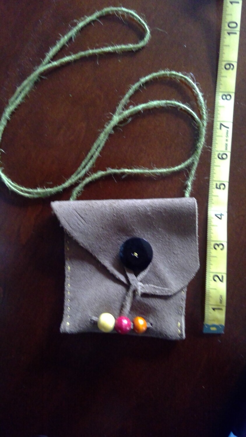 Wooden Bead Medicine Bag