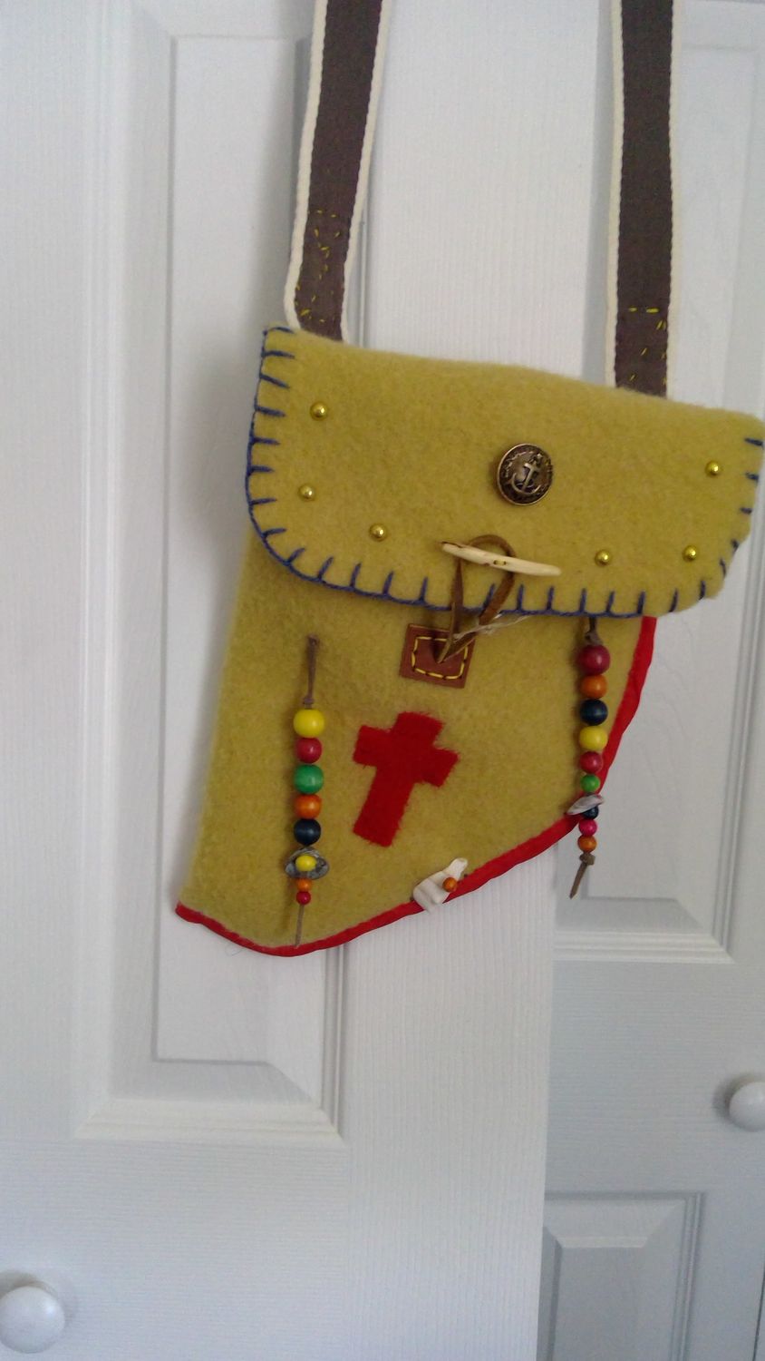 Yellow Wool Possibles Bag