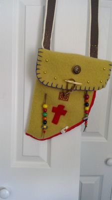 Yellow Wool Possibles Bag