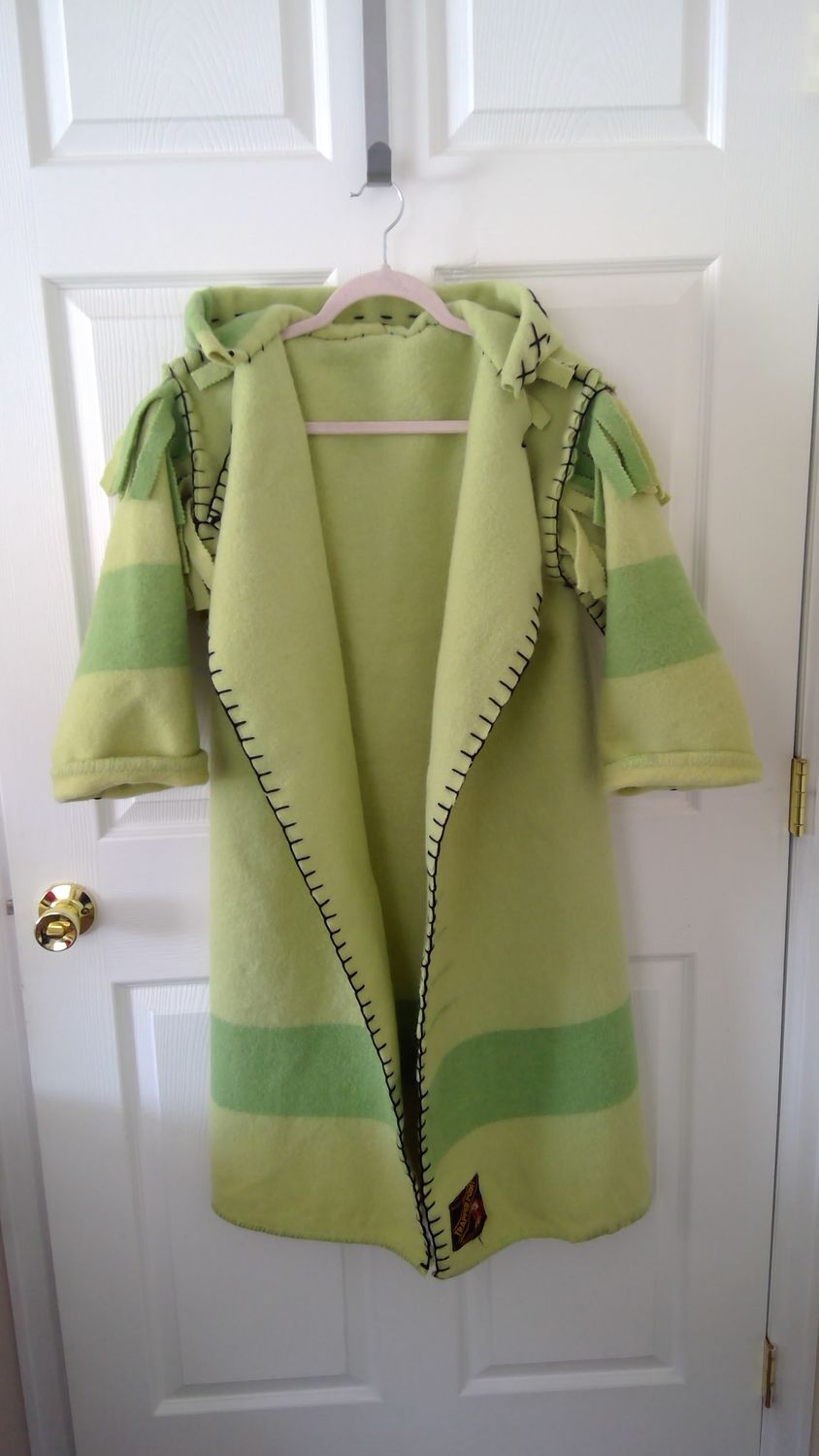 Large Wool Child&#39;s Capote Green