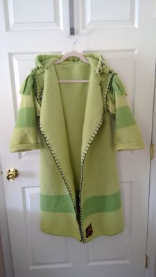 Large Wool Child&#39;s Capote Green