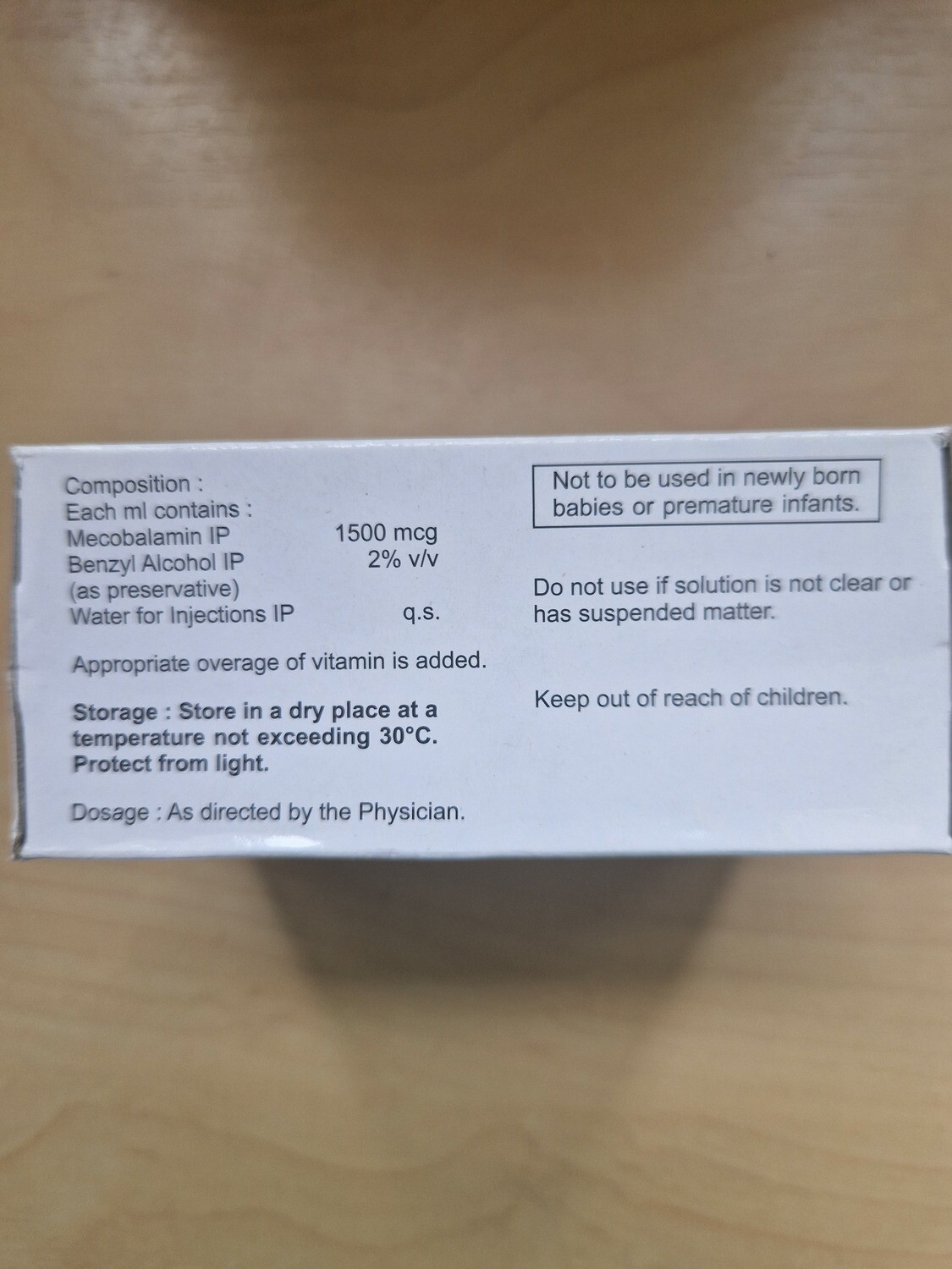 Methylcobalamin Injection Ampoules 1500mcg