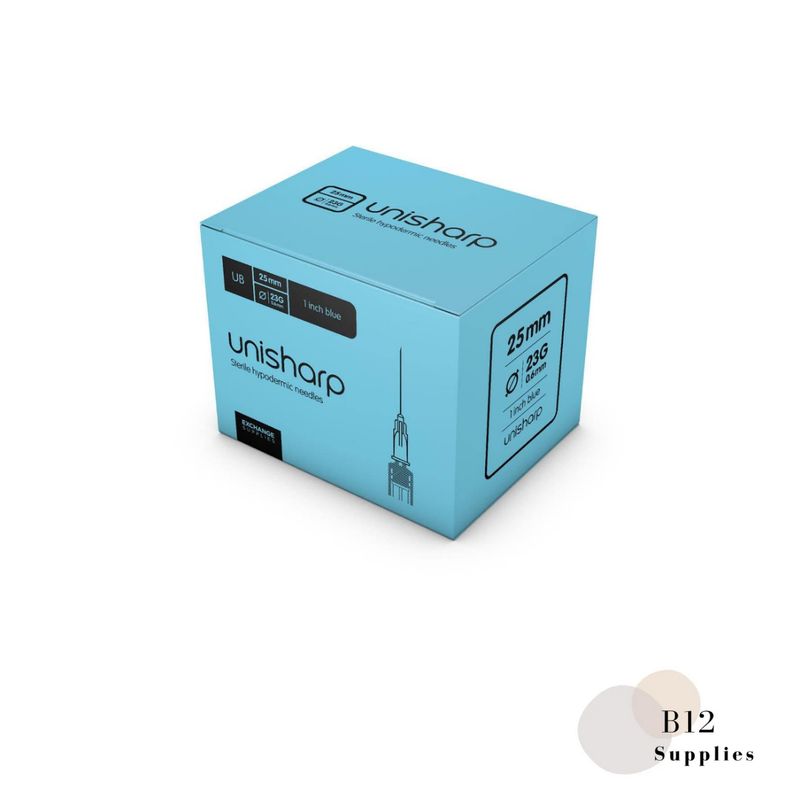 IM Needles: 23G needle, 1inch (25mm) - Pack of 100