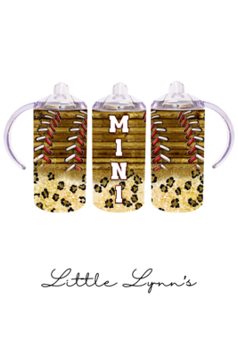 Baseball with Leopard Print Mini 12oz Tumbler