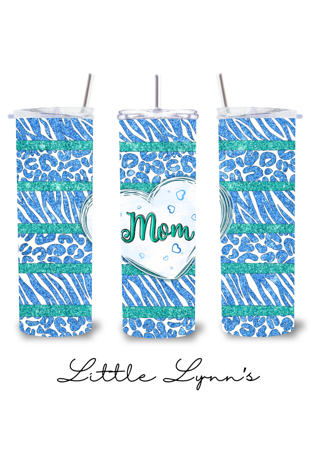 Blue Animal Print Mom 20oz Tumbler