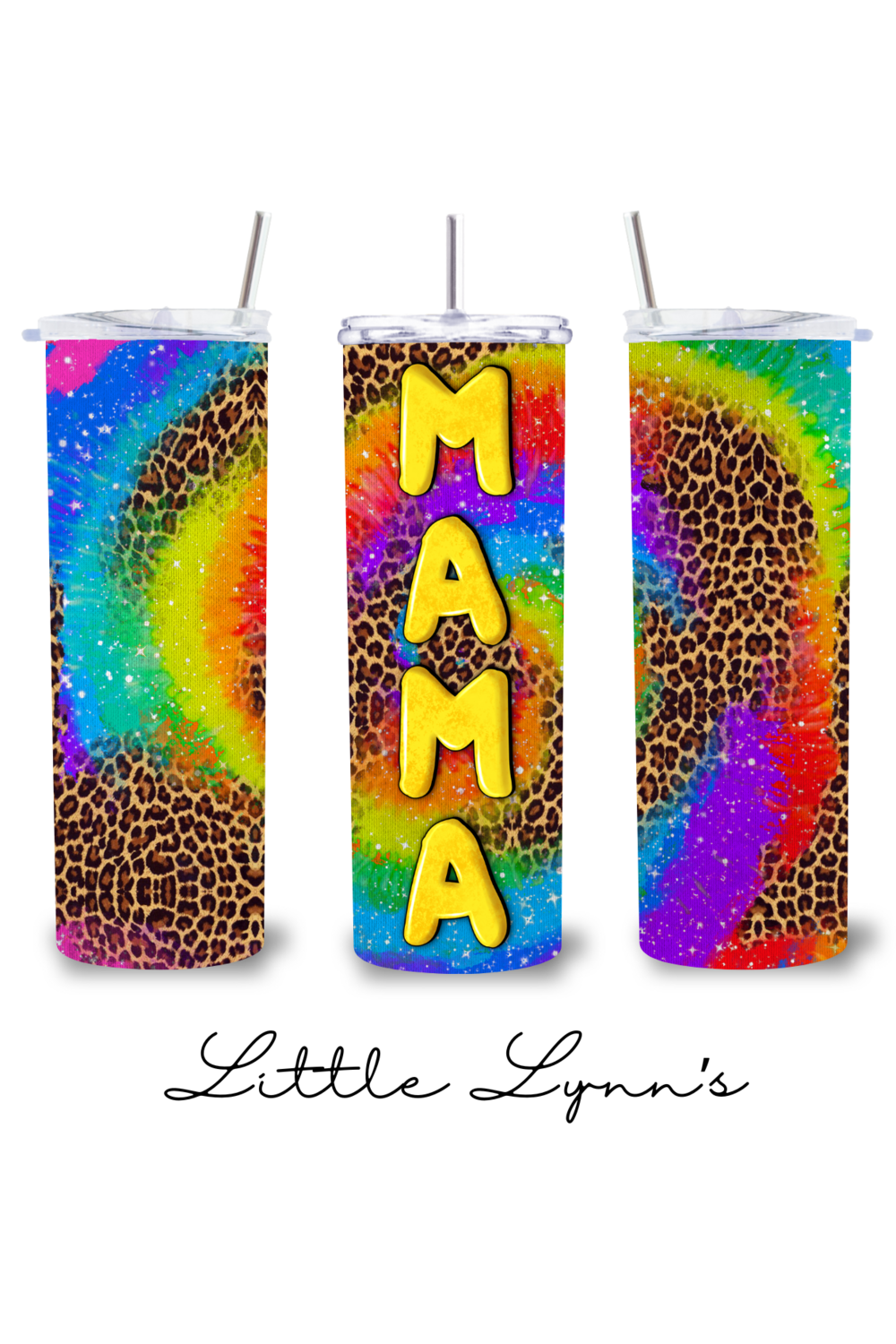 Tie Dye Leopard Mama 20oz Tumbler