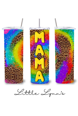 Tie Dye Leopard Mama 20oz Tumbler
