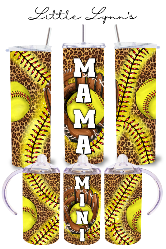 Mama &amp; Me - Softball with Leopard Print