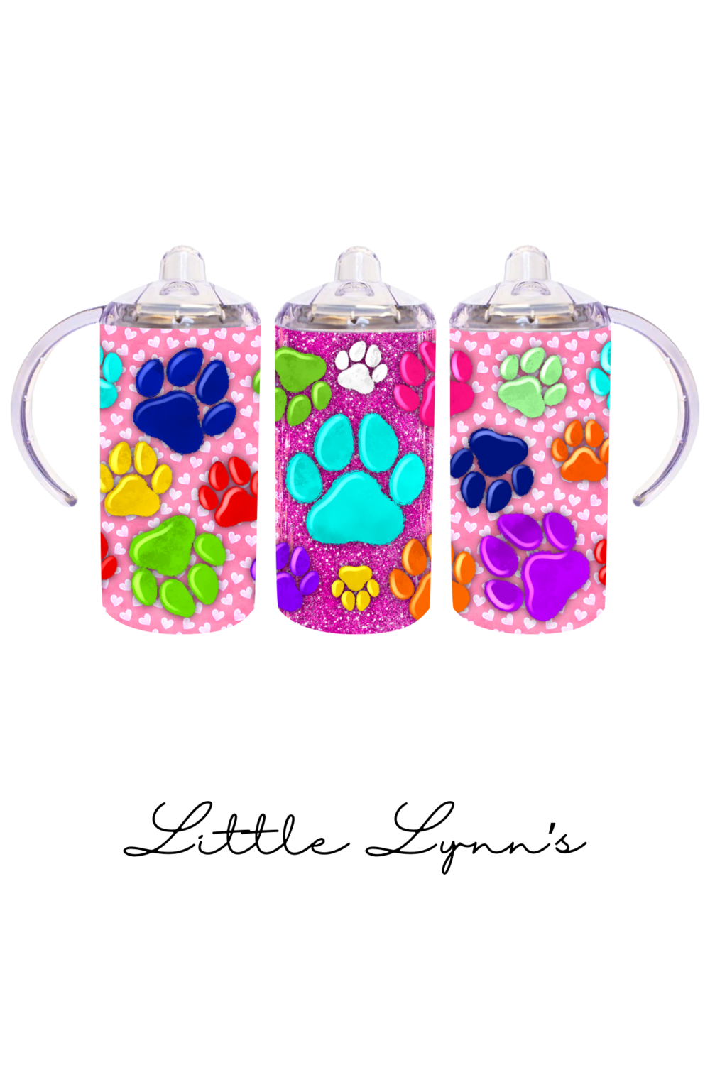 Colorful Paw Prints 12oz Tumbler