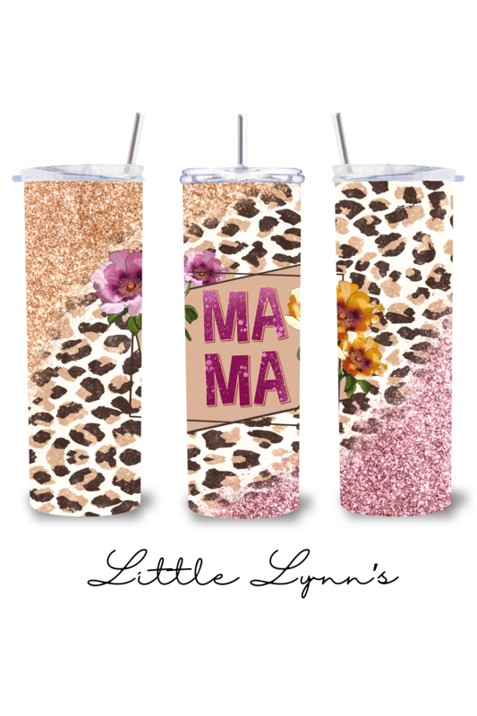 Leopard Sparkle Mama 20oz Tumbler