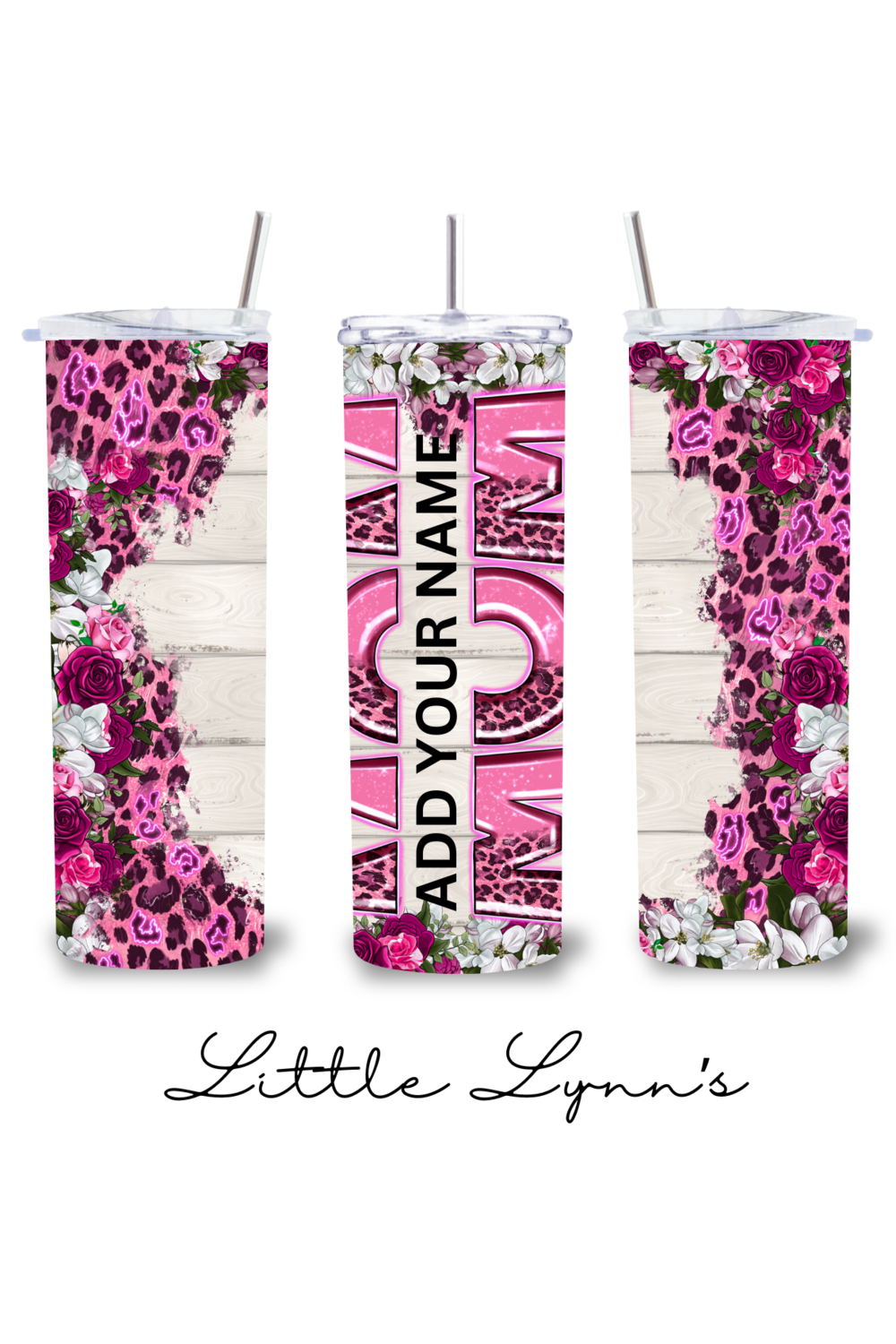 Personalized Pink Leopard 20oz Tumbler