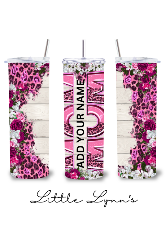Personalized Pink Leopard 20oz Tumbler