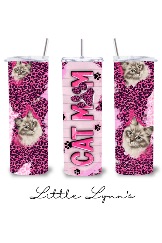 Pink Cat Mom 20oz Tumbler