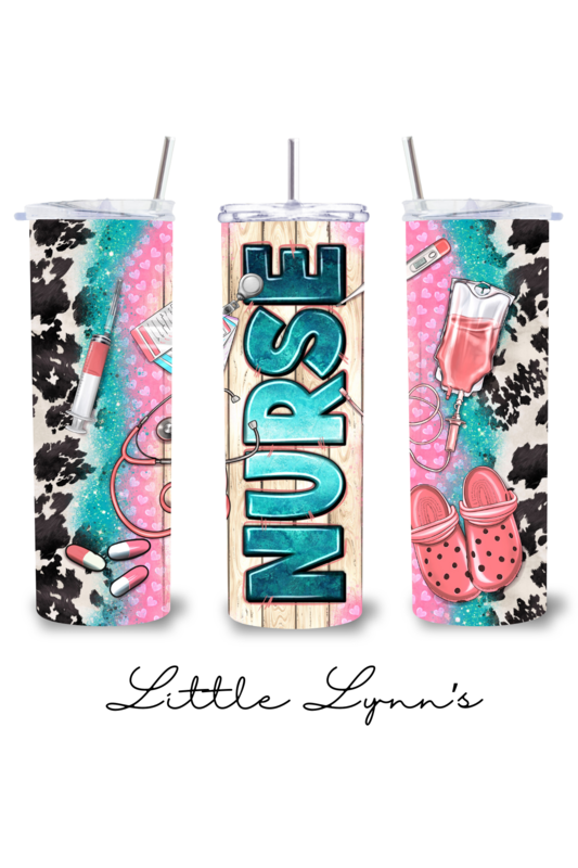 Cow Print Nurse 20oz Tumbler