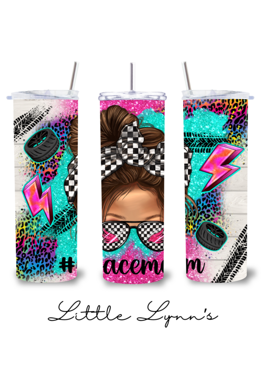 Race Mom Messy Bun 20oz Tumbler