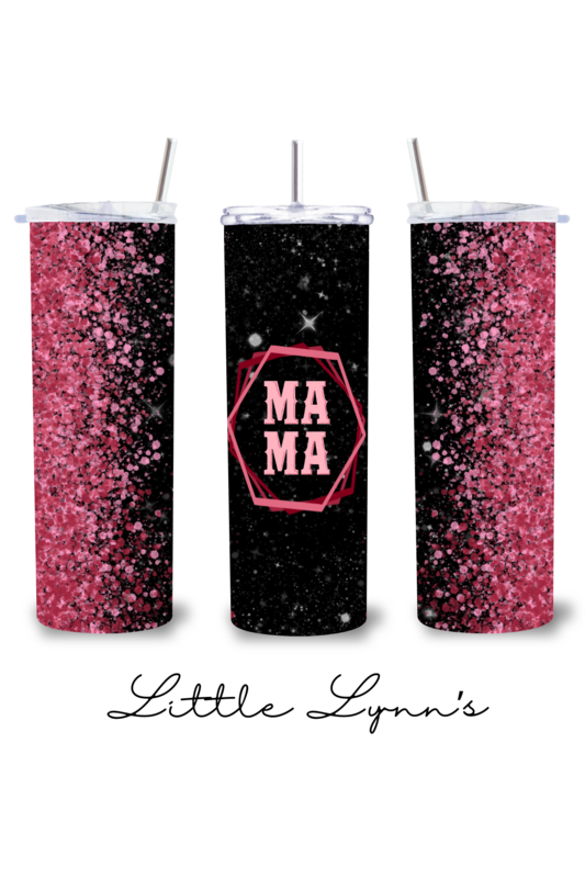 Pink Glitter Mama 20oz Tumbler