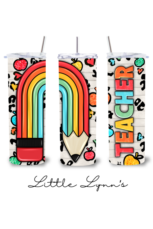 Rainbow Pencil - Teacher 20oz Tumbler