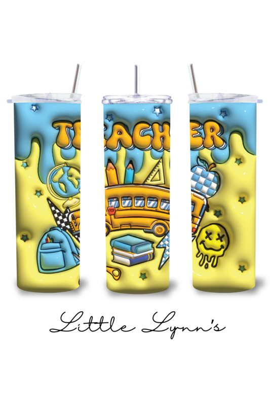 Retro Teacher 3D 20oz Tumbler