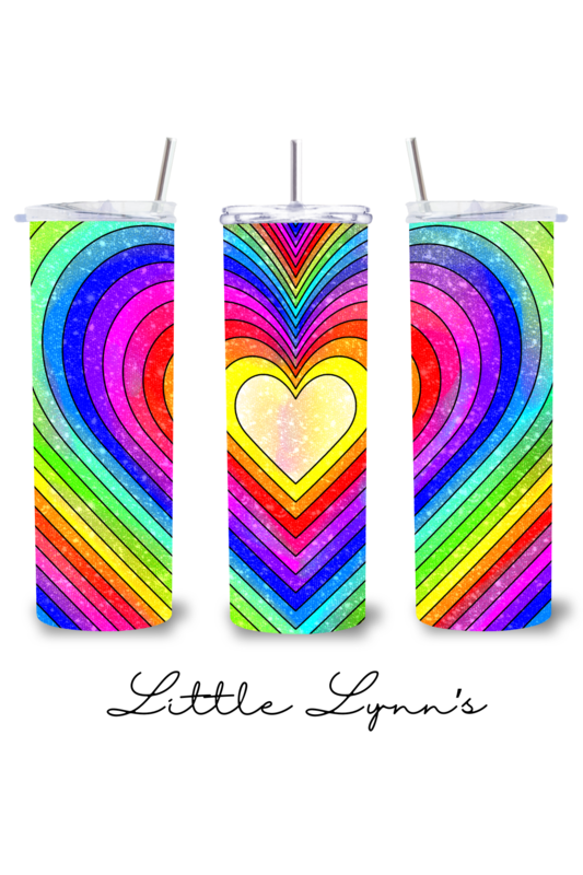 Rainbow Heart 20oz Tumbler