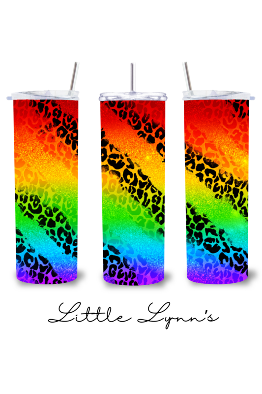 Leopard Rainbow 20oz Tumbler