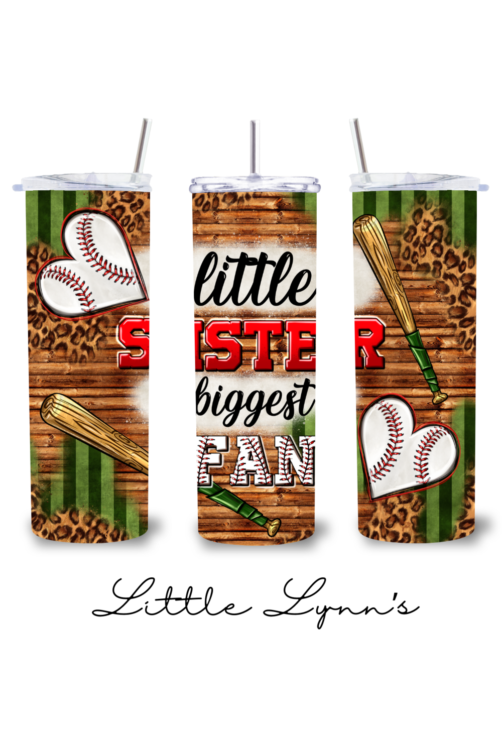 Little Sister Biggest Fan - Baseball 20oz Tumbler