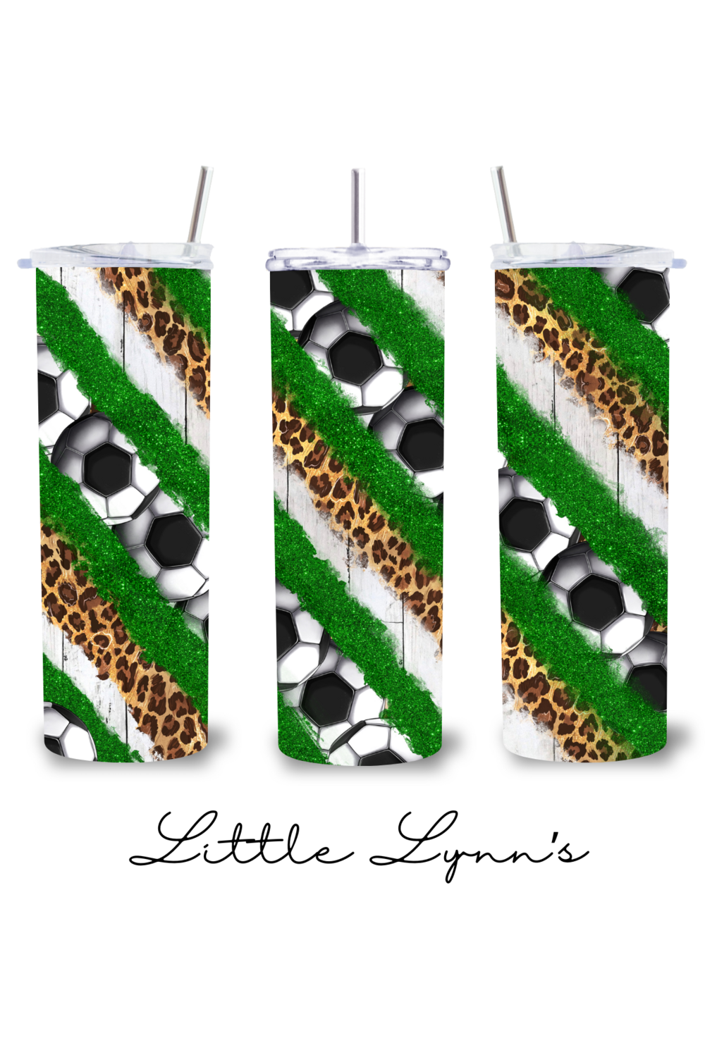 Soccer &amp; Leopard Print 20oz Tumbler