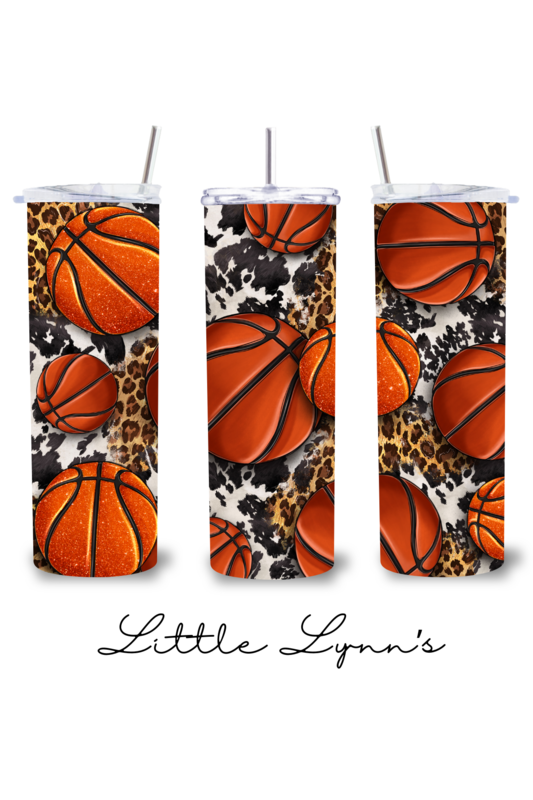 Basketballs &amp; Cowhide 20oz Tumbler