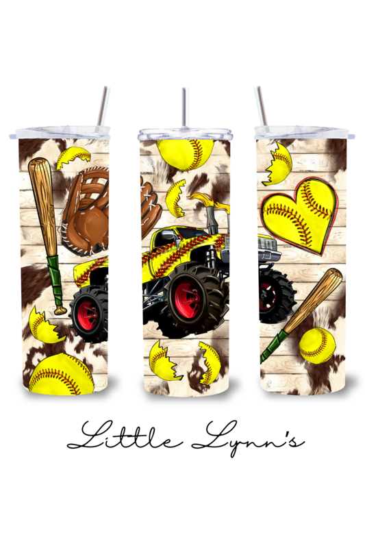 Monster Truck Softball 20oz Tumbler