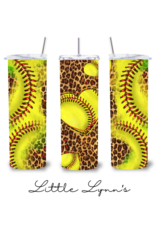Softball Heart 20oz Tumbler