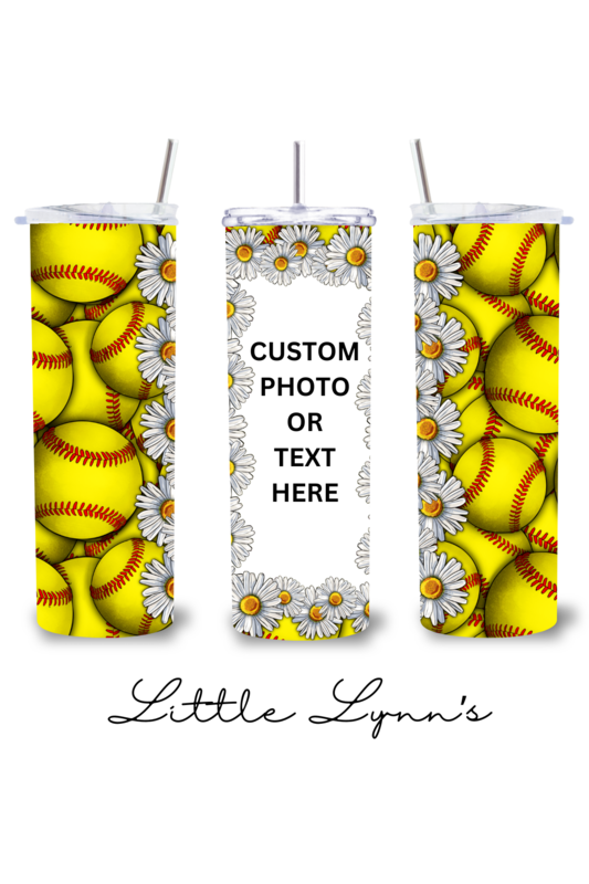 Softball &amp; Daisy Frame 20oz Tumbler