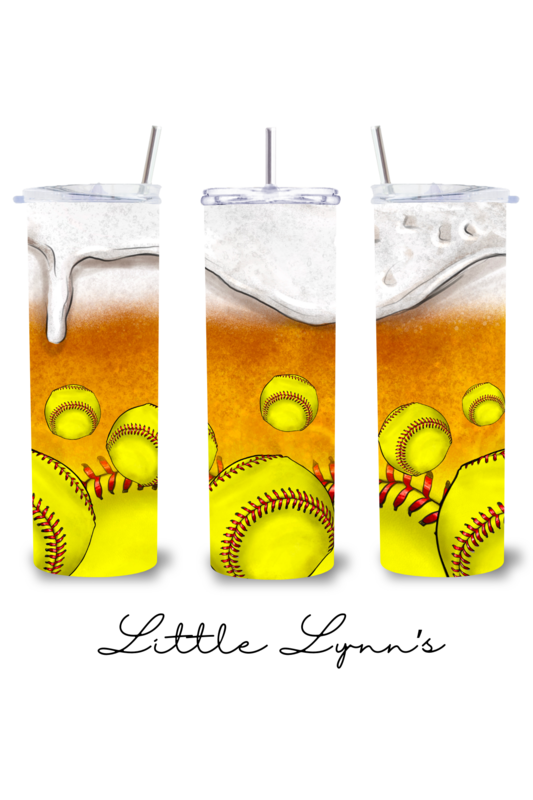 Softball &amp; Beer 20oz Tumbler