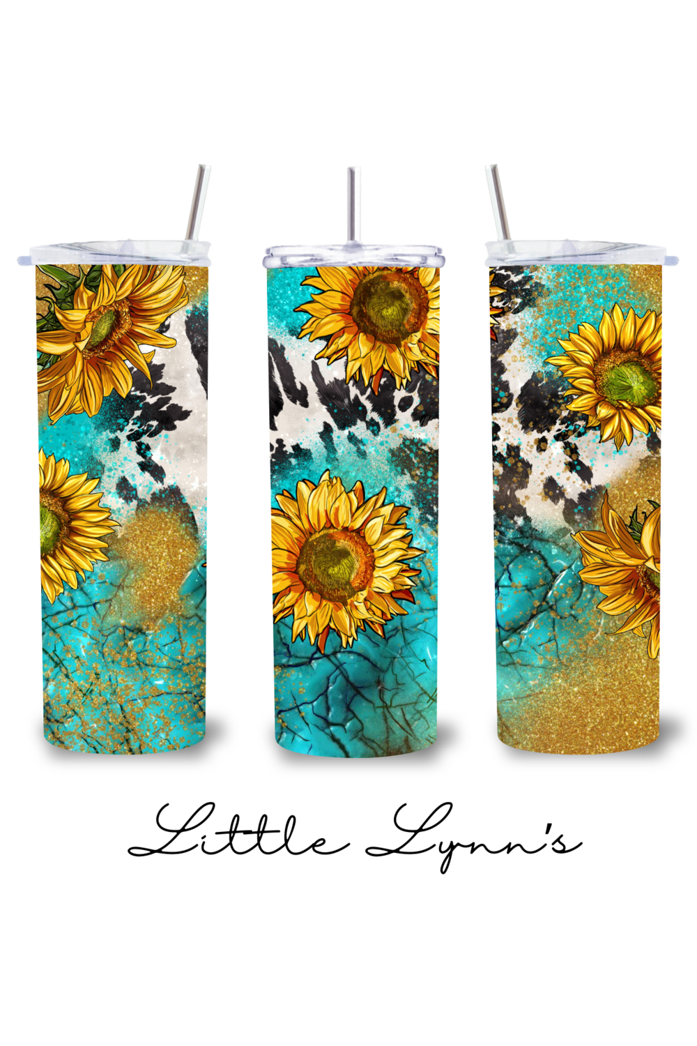 Sunflowers &amp; Cowhide 20oz Tumbler