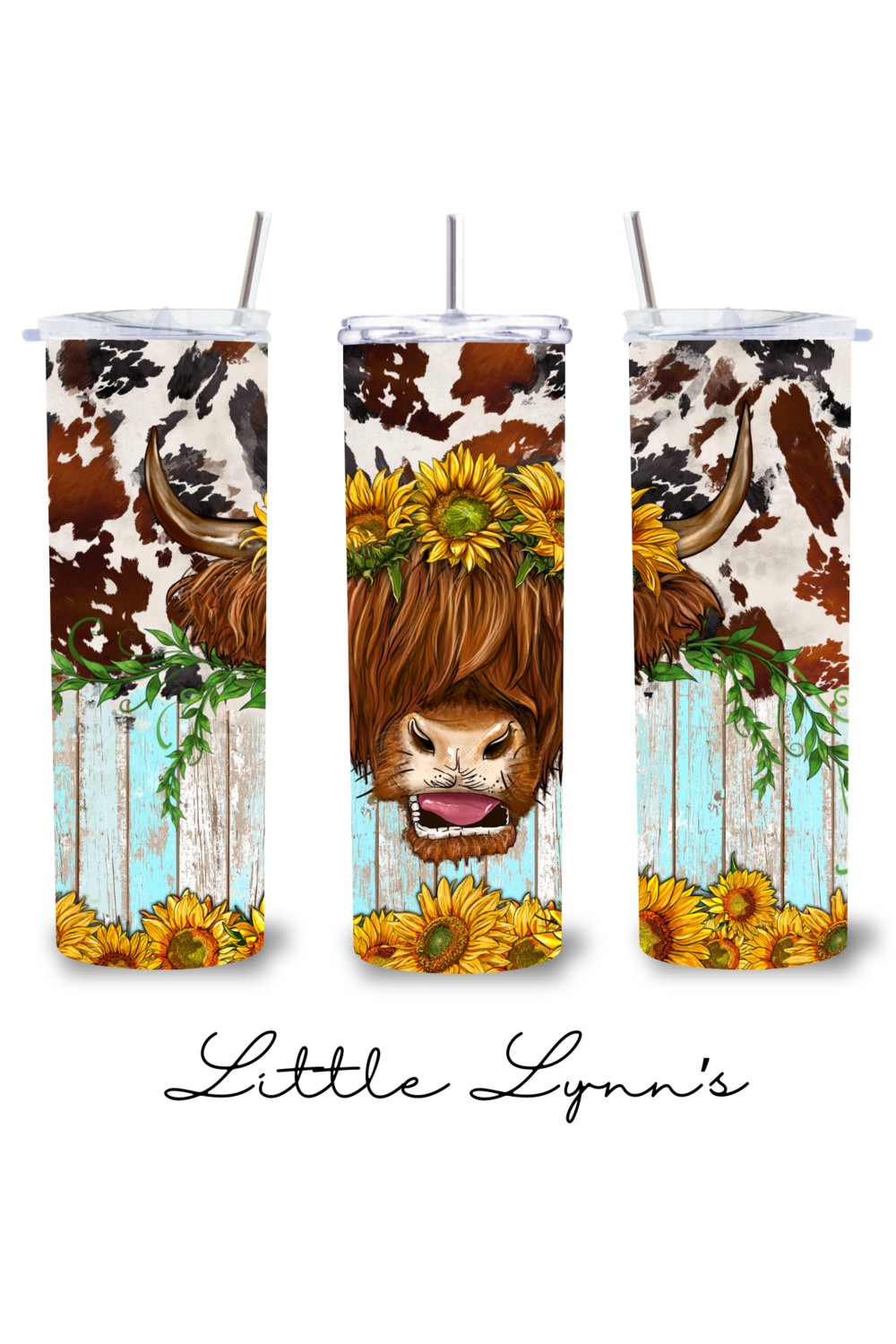 Highland Cow &amp; Sunflower 20oz Tumbler