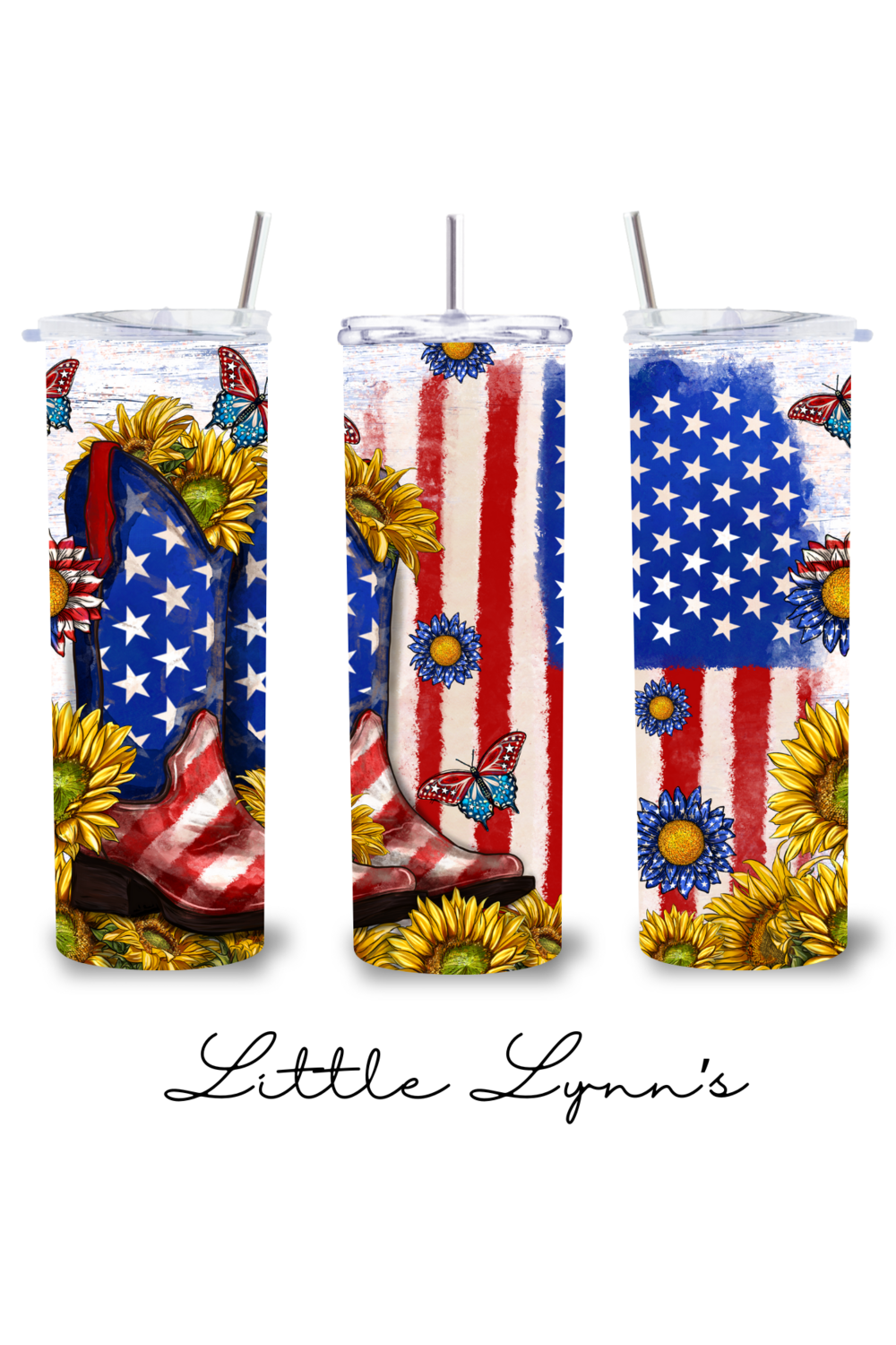 Patriotic Boots &amp; Sunflowers 20oz Tumbler