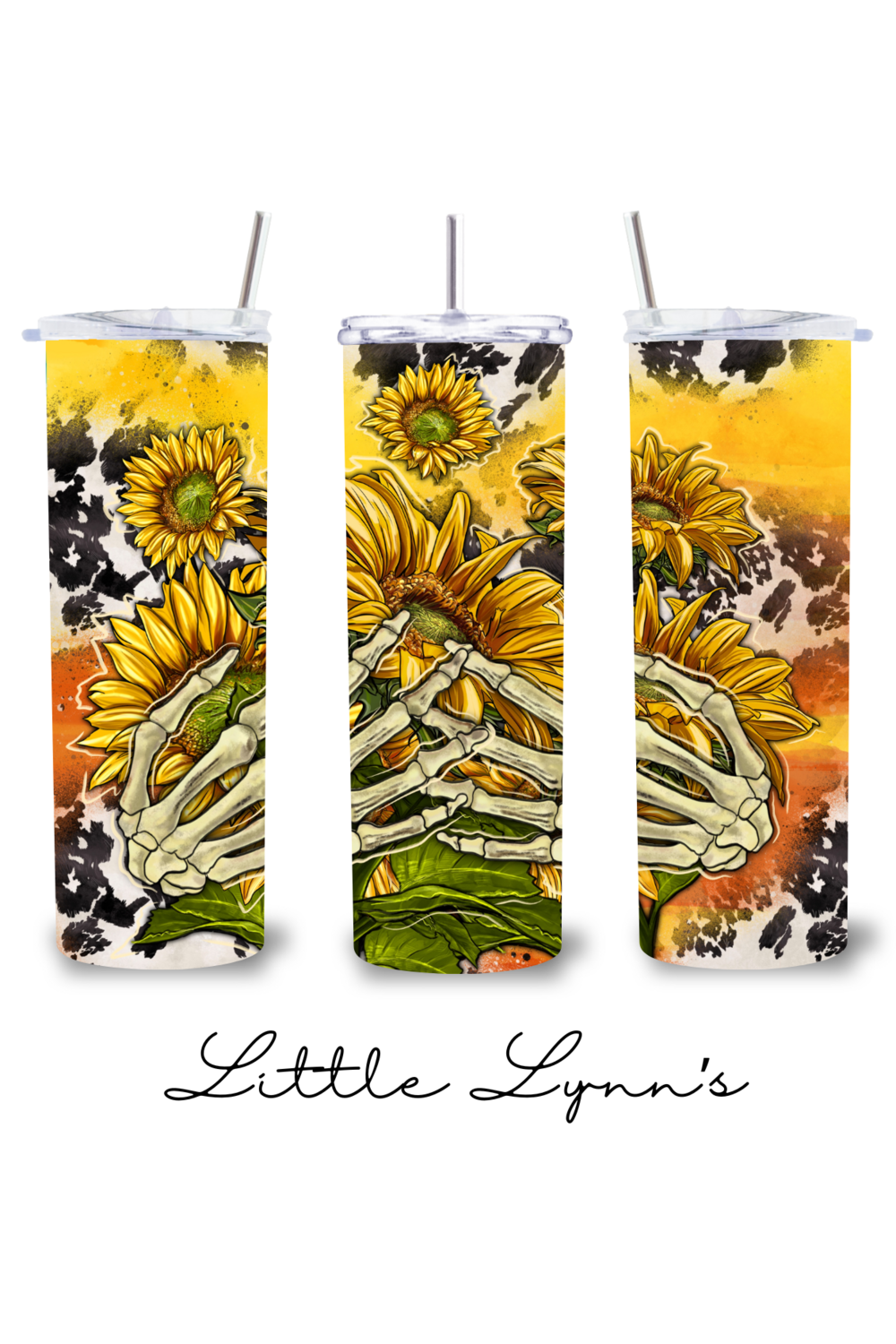 Skeleton Sunflowers 20oz Tumbler