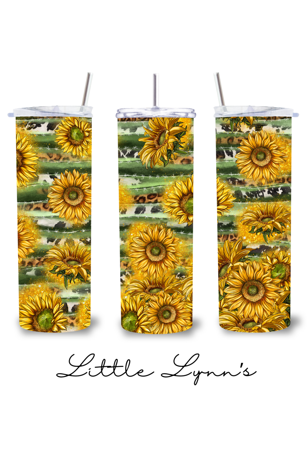 Sunflower &amp; Green Stripes 20oz Tumbler