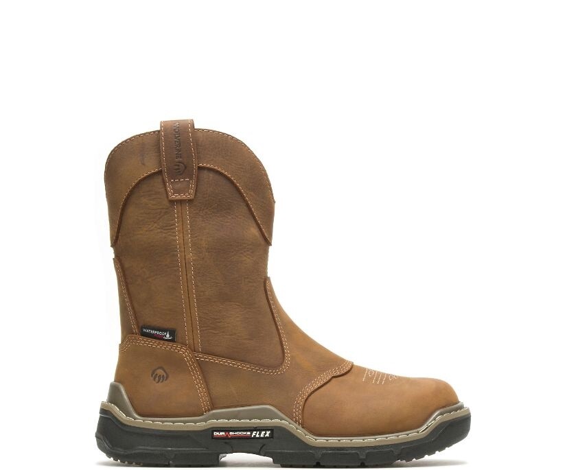 WOLVERINE RAIDER DURA SHOCK WESTERN WORK WELLINGTON | WOLVERINE W220038, Color: BROWN, Size: 12W